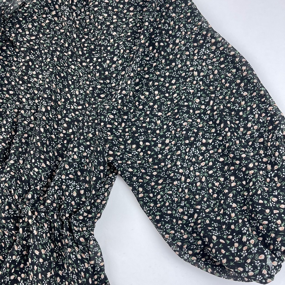 Papermoon Blouse Womens Medium Black Floral See Through - Picture 8 of 8